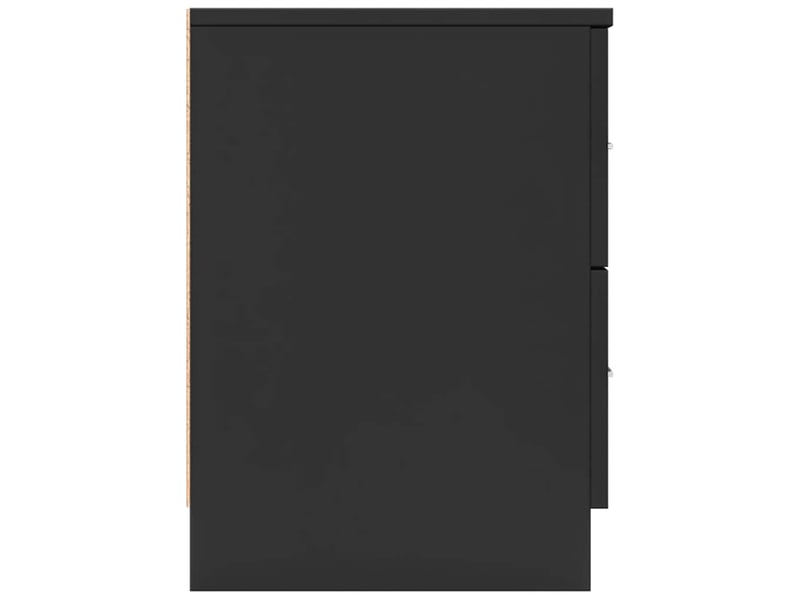  Table de chevet - cabinet de chevet - table de nuit à 2 tiroirs noire 40x36x50 cm  - Conforama E
