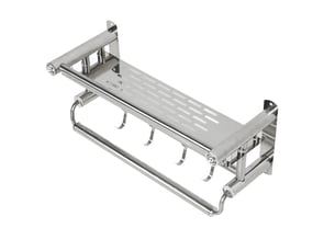 15.7in étagère de salle de bain murale, 201 acier inoxydable, porte serviette imperméable