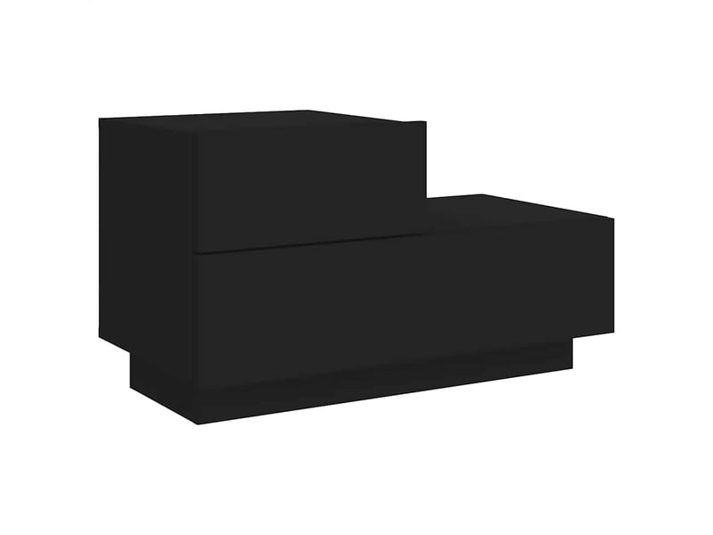 Table de chevet - cabinet de chevet - table de nuit avec lumières led noir 70x36x40,5 cm - Conforama D