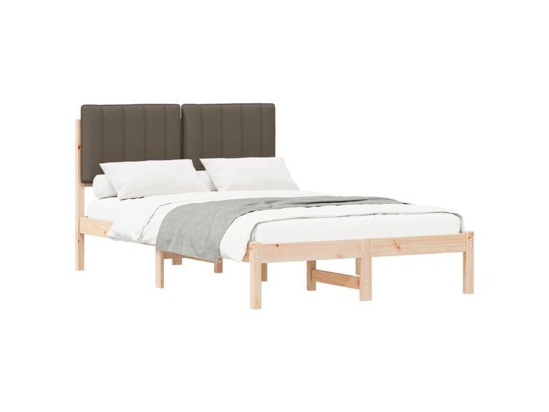  Lit double- lit adulte -  cadre de lit avec tête de lit rembourrée taupe 120 x 190 cm  - Conforama A
