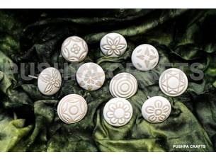 Pushpacrafts 10 poignées en céramique vintage de couleur blanc crème avec des motifs floraux