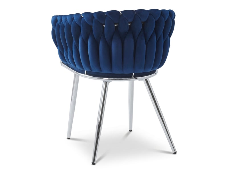  Chaise - leobert - orion - velours bleu marinepieds chromés - 61 x 55 x 79 cm - lot de 2  - Conforama E