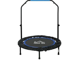 Trampoline de fitness pliable ø102 cm noir et bleu, poignée réglable sur 4 hauteurs, charge jusqu'à 100 kg