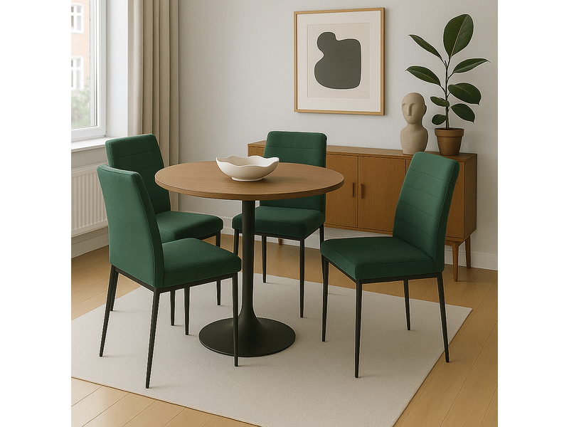  Lot de 4 chaises de salle à manger milo en tissu rayé vert 724-MILO - Conforama B