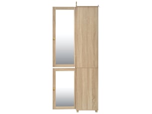 Armoire avec miroir et portant ouvert 115.5x38.5x194.5 cm 2 portes mdf couleur chêne
