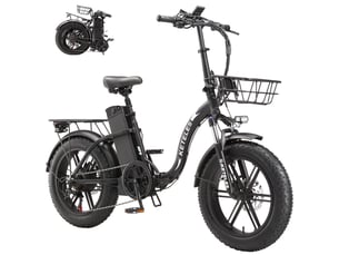 Vélo électrique pliable fat bike keteles kf9, 20 x 4.0, 48v 35ah, noir
