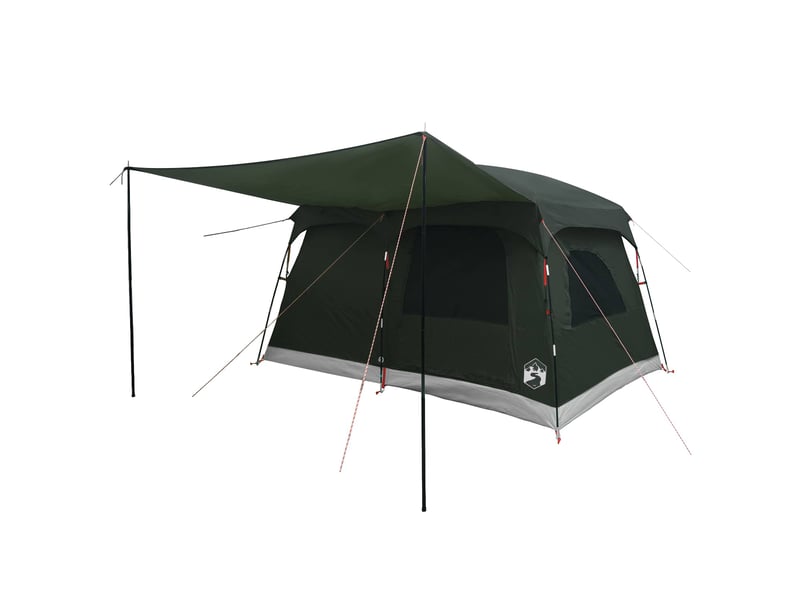 Tente de camping, tente familiale 6 personne vert armée polyester - Conforama C