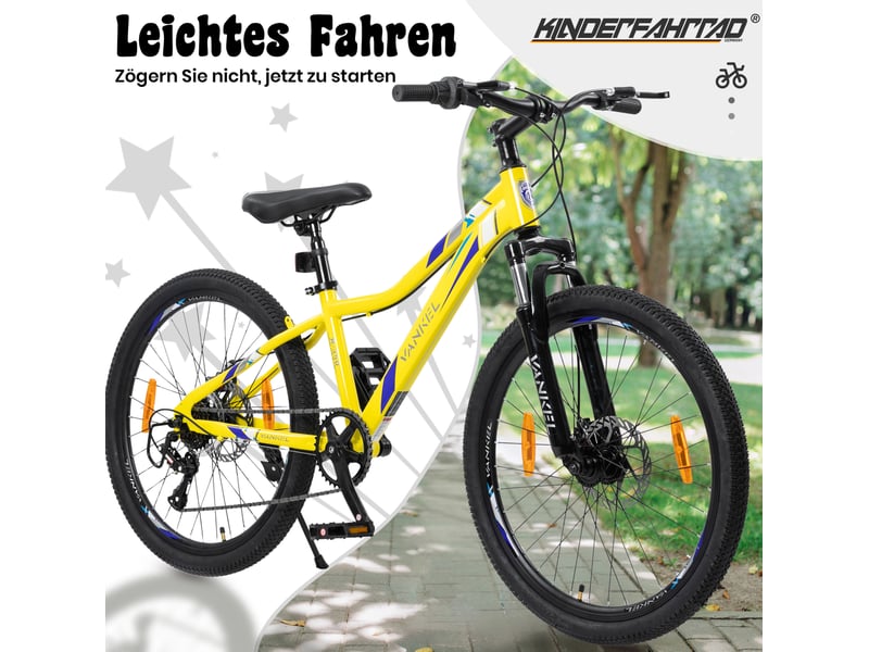  Vtt enfant 24 pouces 6 vitesses avec freins à disque homvra  - Conforama D