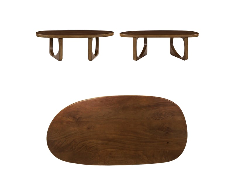  Table basse en bois de manguier massif teinte foncée 120cm nari  - Conforama C