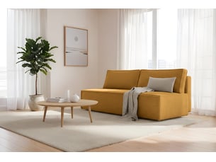 Canapé luna avec fonction couchage, couleur moutarde