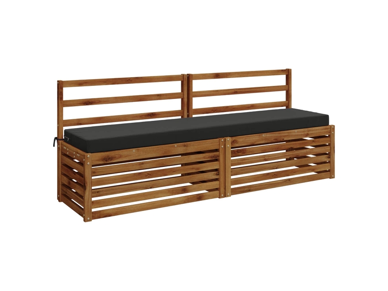 Lot de 2 coussins de banc, coussins d'assise soest 100 % polyester anthracite cf56992 - Conforama A