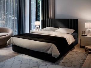 Lit avec rangement 140x200 cm <strong>MASSENO</strong>  <strong></strong> coloris noir