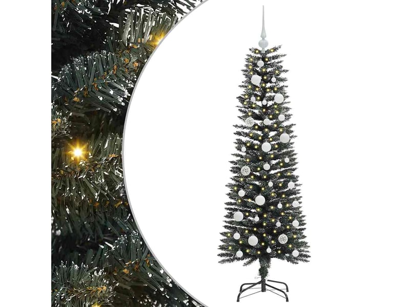  Sapin de noël artificiel, arbre de noël vert 120 cm pvc, plastique et acier shl4534  - Conforama A