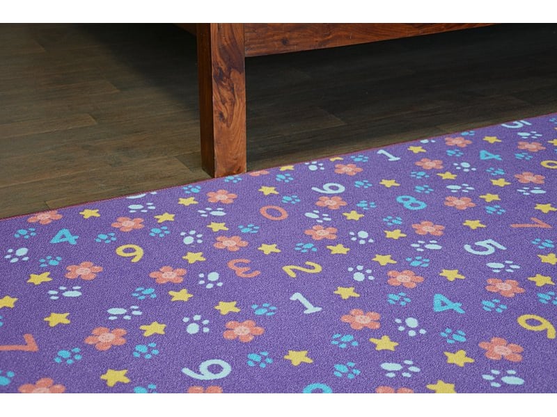  Tapis enfant numbers violet nombres, alphabet, chiffres 100x300 cm  - Conforama C