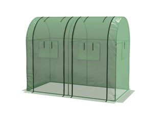Serre robuste avec 4 fenêtres, 2 portes zippées, protection uv pour la culture des plantes, 185 x 94 x 150 cm, verte
