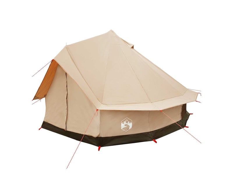Tente de camping, tente familiale 8 personne crème polycoton - Conforama C