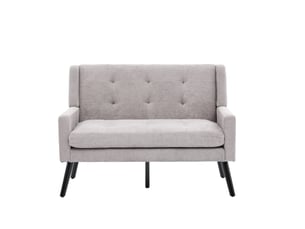Canapé droit fixe OKWISH  2 places Tissu gris