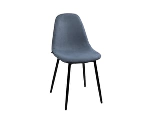 Lot de 4 chaises de salle à manger nova bleues en tissu avec pieds métal