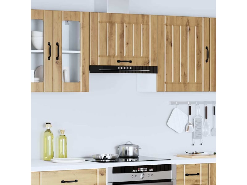 Armoire murale de cuisine lucca chêne artisanal bois ingénierie shl6541 - Conforama D