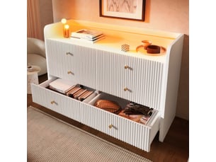 Commode 6 tiroir(s) Fay Lum coloris blanc largeur 120 cm