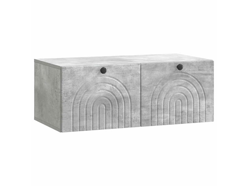  Meuble tv - banc tv - meuble de rangement mural gris béton 78,5 x 41 x 30 cm bois d'ingénierie  - Conforama A