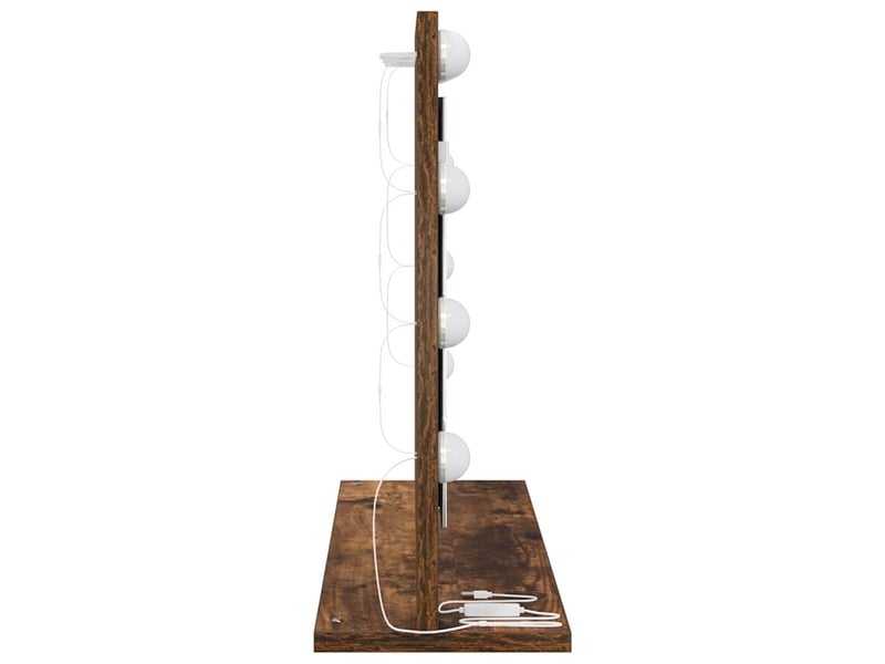  Miroir de vanité, miroir de coiffeuse chêne fumé 60 x 45 x 18 cm rectangulaire cf62757  - Conforama E
