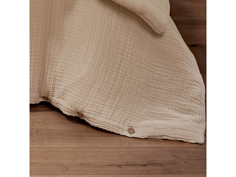  Housse de couette 240x260 cm gaze de coton iris naturel PD25001 - Conforama C