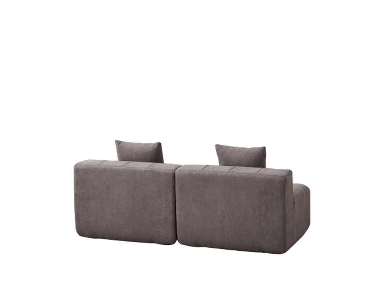 Canapé chenille incurvé à 2 coussins – module demi-cercle symétrique – chambre, salon, bureau – détente et sieste - Conforama E