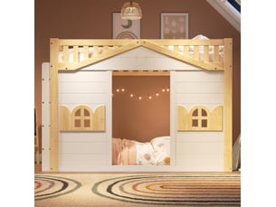 Lit mezzanine 90x200 cm <strong>MODFU</strong>  <strong></strong> coloris blanc