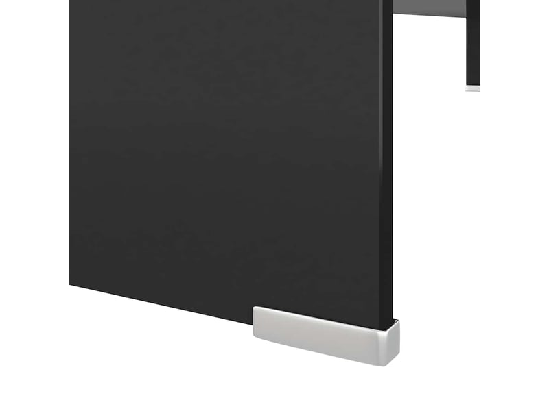  Meuble tv - banc tv - meuble de rangementsupport pour moniteur 110x30x13 cm verre noir  - Conforama E