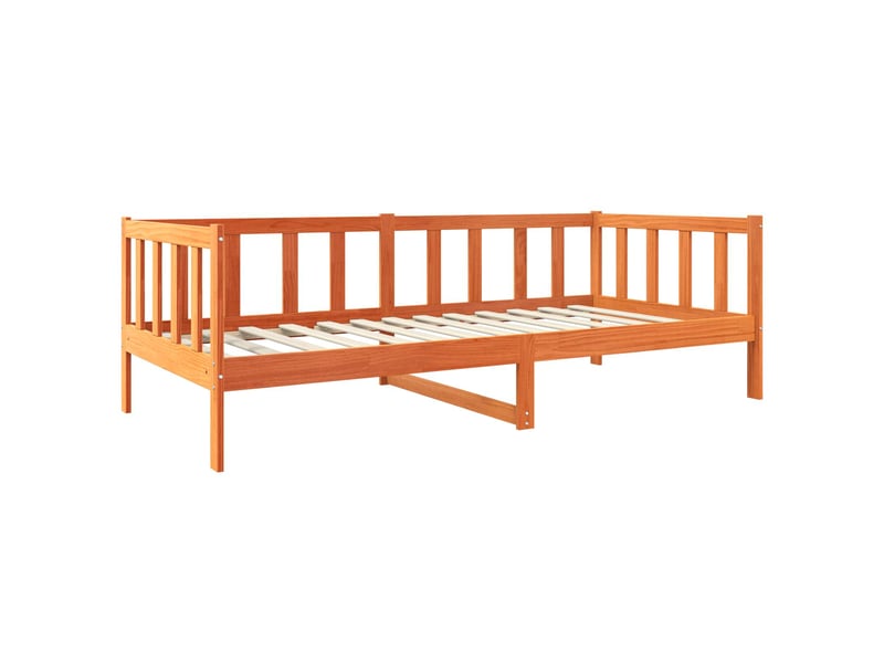  Lit simple- lit adulte -  cadre de lit  marron 90 x 190 cm bois de pin massif  - Conforama B