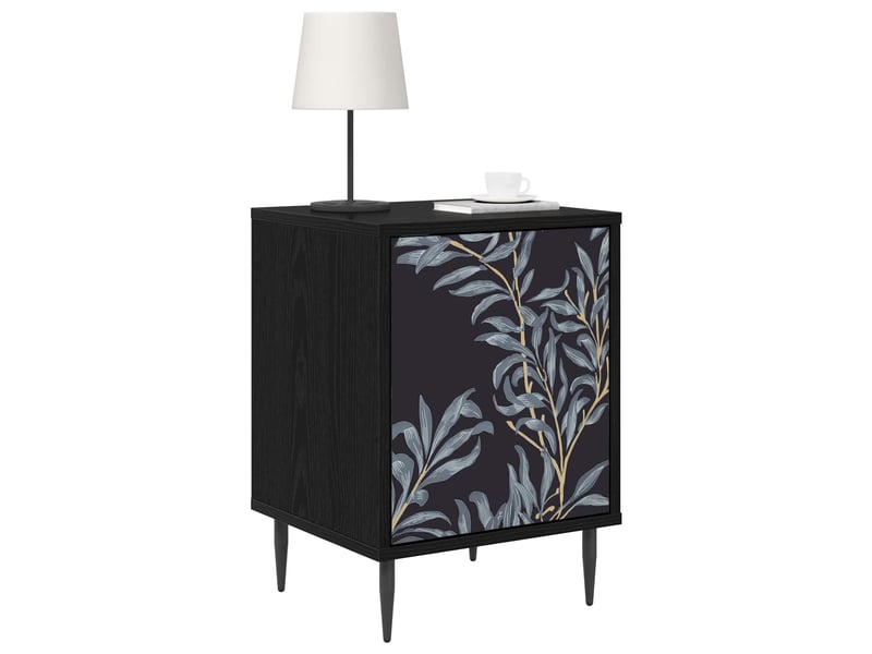  Table de chevet - cabinet de chevet - table de nuit dokkum chêne noir 36 x 33 x 51 cm  - Conforama B