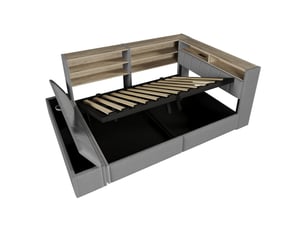 Lit banquette 140x200 cm <strong>SAPGAKS</strong> <strong></strong> coloris gris