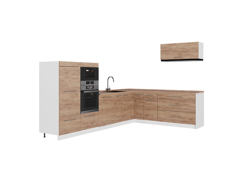 Vicco cuisine en angle, chêne de force doréblanc, 327 x 227 cm, pt chêne - Conforama A