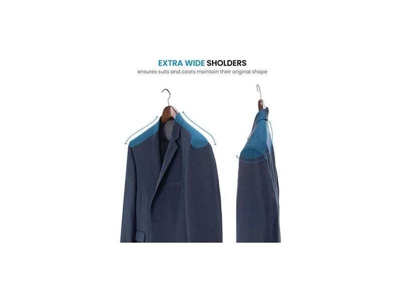  Lot de 5 cintres à épaules larges en bois de haute qualité, finition lisse, antidérapants, pour placard, veste, habillé  - Conforama C