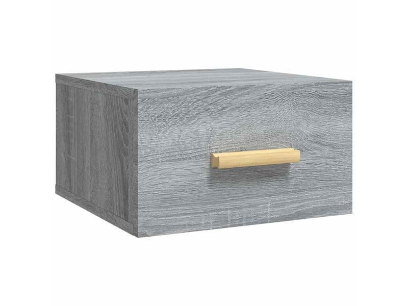  Lot de 2 tables de chevet - cabinet de chevet - table de nuit murales sonoma gris 35x35x20 cm  - Conforama D