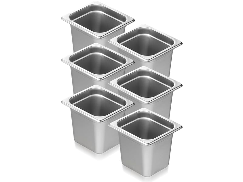  Lot de 6 poêles d'hôtel,succebuy poêles à vapeur 16 taille en inox de 0,8 mm,6 pouces de profondeur,pour usage commercial et industriel  - Conforama C