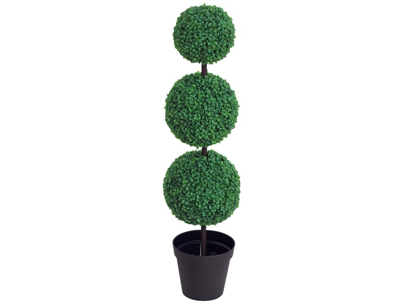  Buis artificiel topiaire artificielle en forme de boules dim. Ø 30 x 112h cm vert  - Conforama A