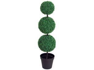 Buis artificiel topiaire artificielle en forme de boules dim. Ø 30 x 112h cm vert
