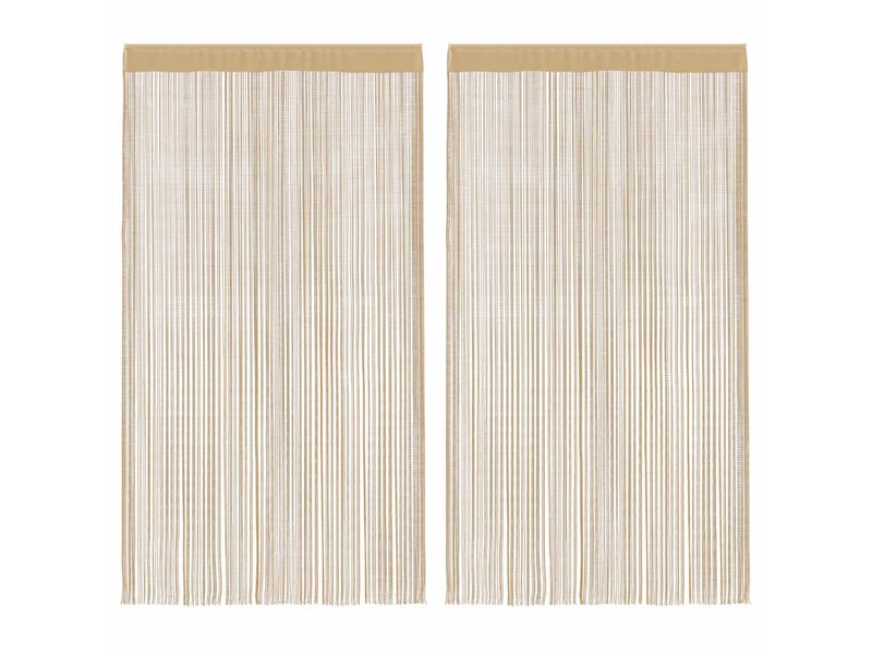  Lot de 2 rideaux en fils, rideau de porte 140 x 250 cm beige cf43841  - Conforama B