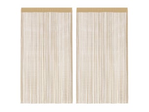 Lot de 2 rideaux en fils, rideau de porte 140 x 250 cm beige cf43841