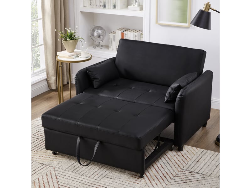  Canapé convertible, canapé-lit, 2 places, dossier réglable 3 positions, mobilier pour espace de vie, pour salon et séjour  - Conforama R