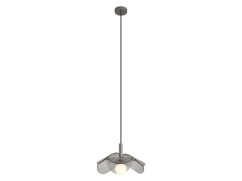  Suspension design argentée avec verre fumé - kemner  - Conforama E