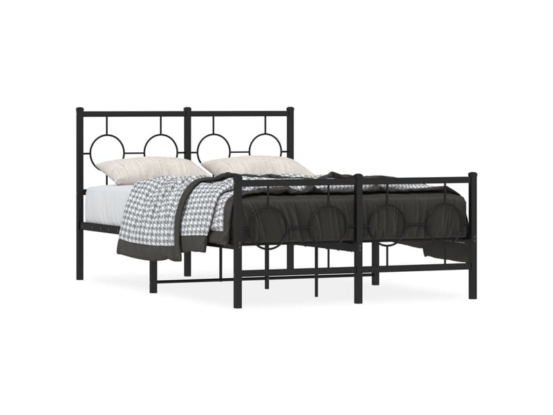  Lit double- lit adulte -  cadre de lit métal sans matelas avec pied de lit noir 120x190cm  - Conforama A