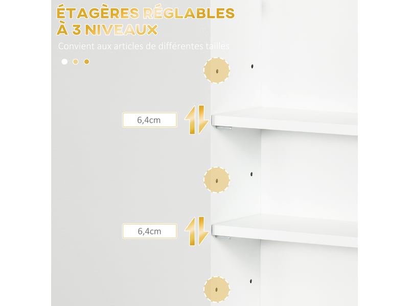 Armoire murale de salle de bain, armoire à pharmacie murale avec étagère réglable meuble de rangement - Conforama E