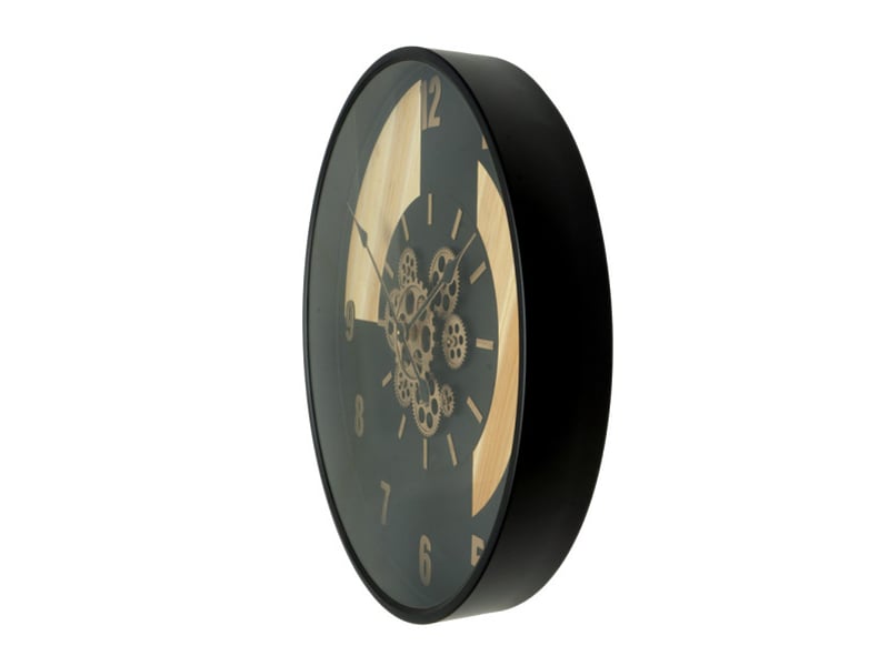 Horloge murale fabrilamp parma 59 x 59 cm noirhêtredoré engrenages mobiles 215410009 - Conforama C