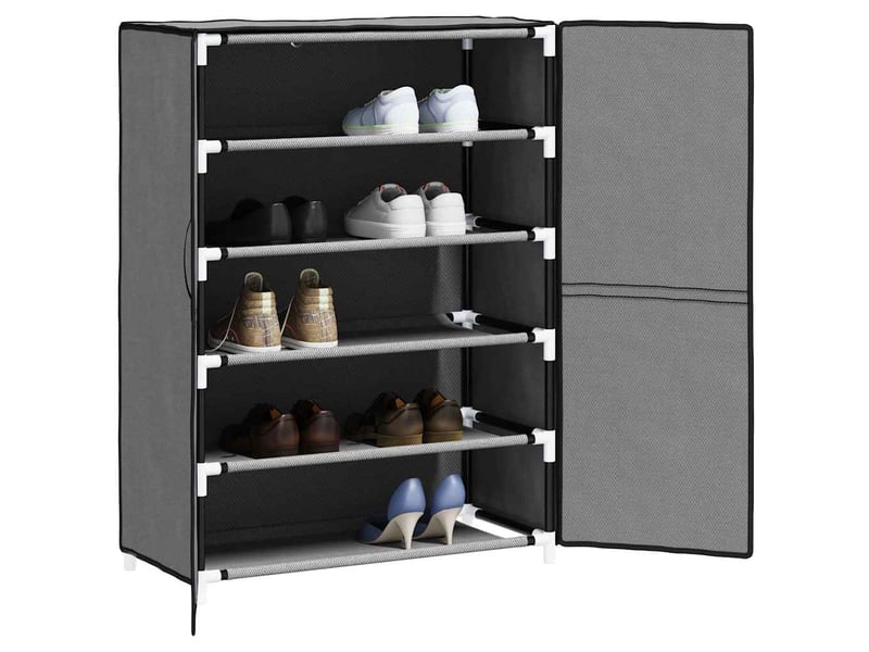  Meuble à chaussure, armoire à chaussures gris 60x28x90 cm tissu  - Conforama C