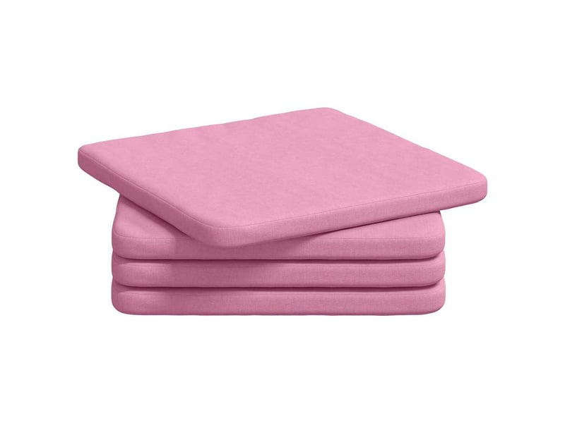  Lot de 4 coussins de siège, coussins décoratifs tissu rose 40 x 40 x 3 cm cf60025  - Conforama A