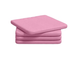 Lot de 4 coussins de siège, coussins décoratifs tissu rose 40 x 40 x 3 cm cf60025