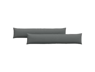Lot de 2 coussins de canapé, coussins décoratifs tissu gris foncé 200 x 40 cm cf58857